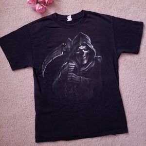 Men's Black Grim Reaper Graphic Tshirt